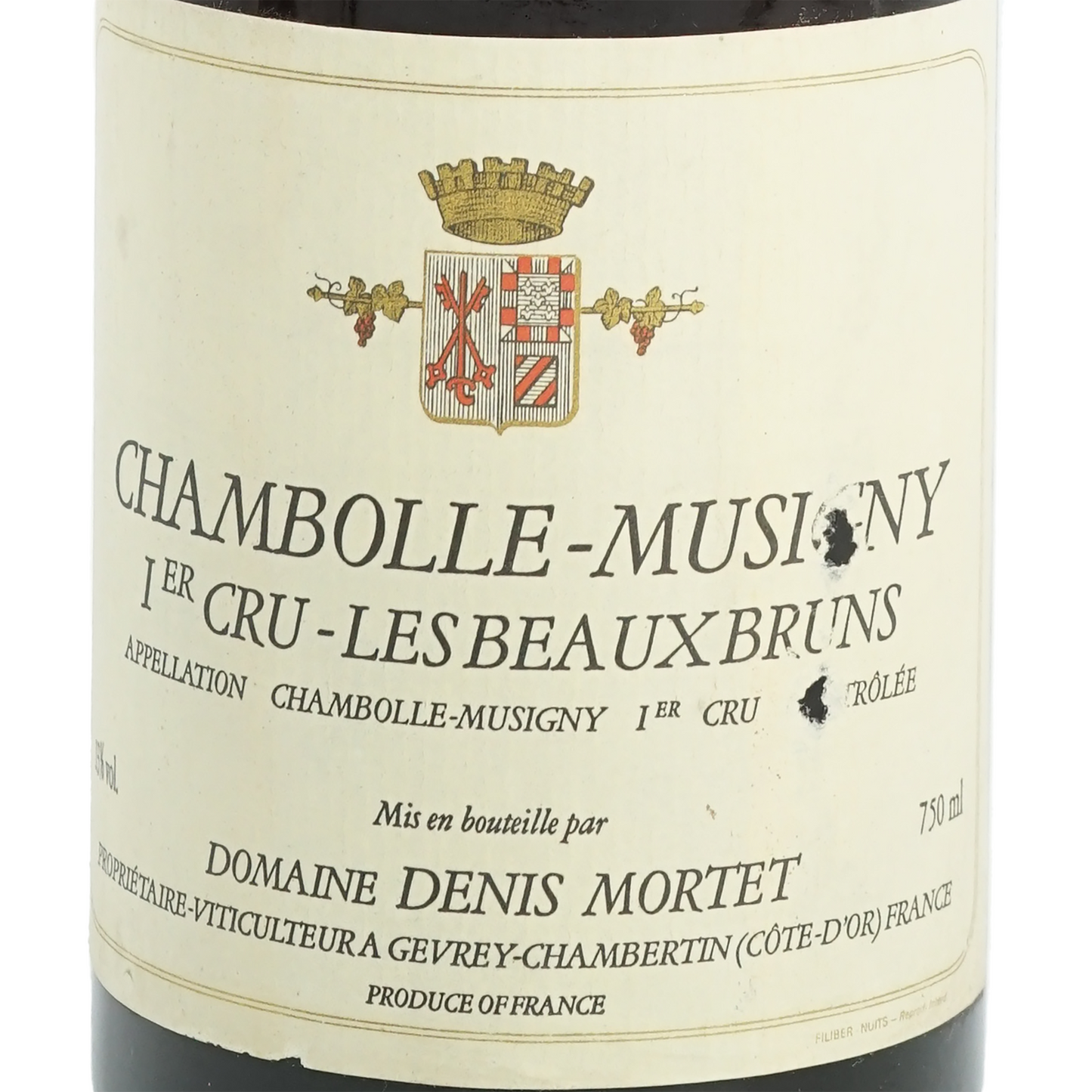 シャンボール・ミュジニー・プルミエ・クリュ・レ・ボー ブリュン、ドメーヌ・ドニ・モルテ「1990」 Chambolle Musigny 1er Cru Les Beaux Bruns、Domaine Denis Mortet