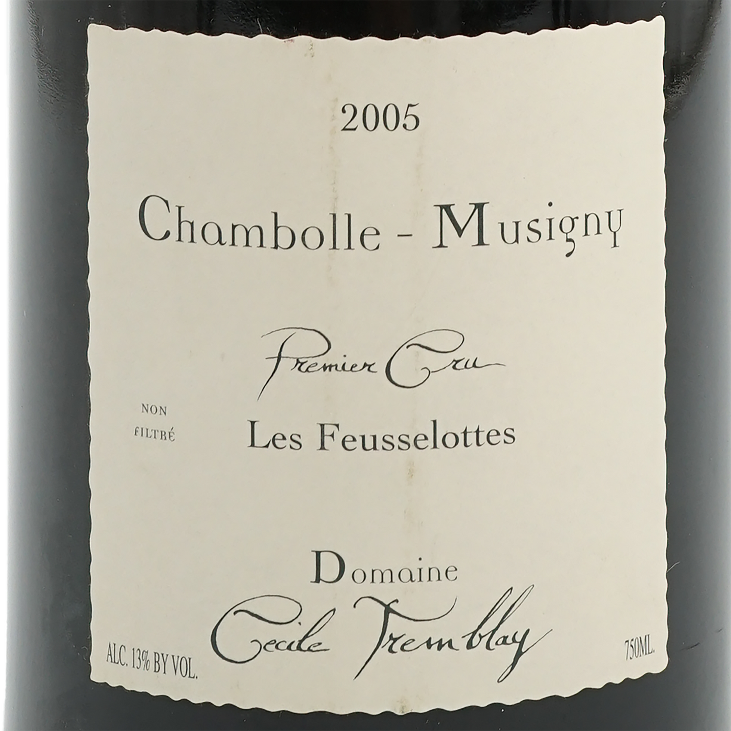 シャンボール・ミュジニー・プルミエ・クリュ・レ・フスロット、ドメーヌ・セシル・トランブレ「2005」	Chambolle Musigny 1er Cru Les Feusselottes、Domaine Cecile Tremblay